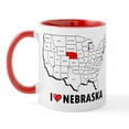 thumbnail image 1 of CafePress - I Love Nebraska Mug - 11 oz Ceramic Mug - Novelty Coffee Tea Cup, 1 of 3
