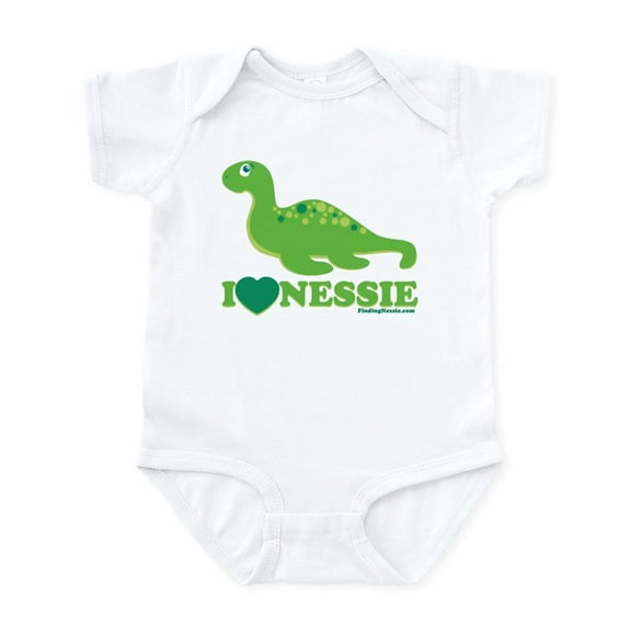 CafePress - I Love Nessie Body Suit - Baby Light Bodysuit, Size Newborn - 24 Months