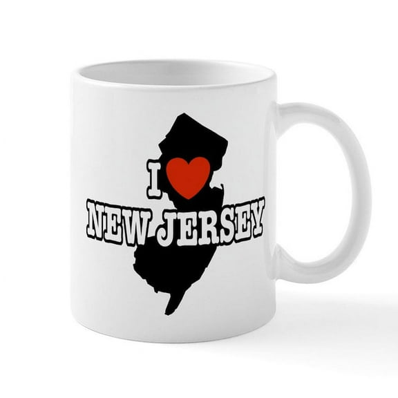 CafePress - I Love New Jersey Mug - 11 oz Ceramic Mug - Novelty Coffee Tea Cup