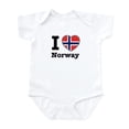 thumbnail image 1 of CafePress - I Love Norway Infant Bodysuit - Baby Light Bodysuit, Size Newborn - 24 Months, 1 of 4