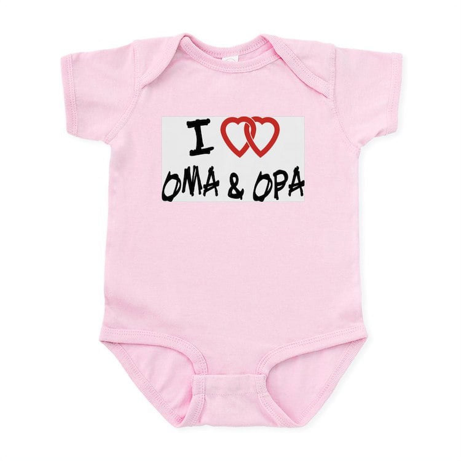 1192487497 Baby Bodysuit I Love Oma & Opa Infant Bodysuit | CafePress