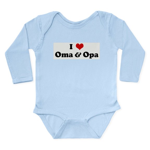 CafePress - I Love Oma & Opa Body Suit - Long Sleeve Cotton Baby Bodysuit