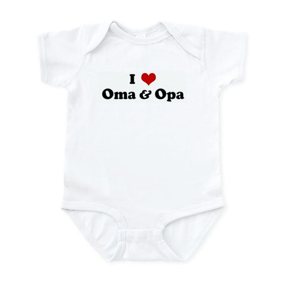 CafePress - I Love Oma & Opa Infant Bodysuit - Baby Light Bodysuit, Size Newborn - 24 Months