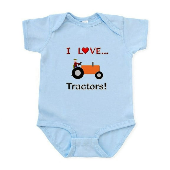 CafePress - I Love Orange Tractors Infant Bodysuit - Baby Light Bodysuit, Size Newborn - 24 Months