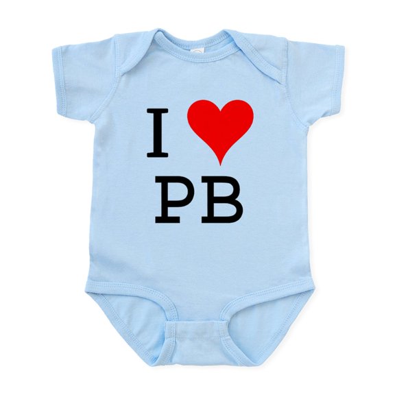 CafePress - I Love PB Infant Bodysuit - Baby Light Bodysuit, Size Newborn - 24 Months