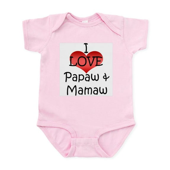 CafePress - I Love Papaw & Mamaw Infant Creeper - Baby Light Bodysuit, Size Newborn - 24 Months