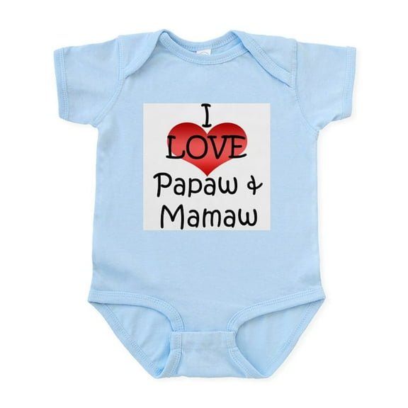 CafePress - I Love Papaw & Mamaw Infant Creeper - Baby Light Bodysuit, Size Newborn - 24 Months