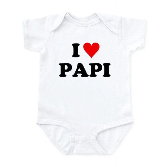 CafePress - I Love Papi Infant Bodysuit - Baby Light Bodysuit, Size Newborn - 24 Months