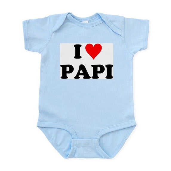 CafePress - I Love Papi Infant Bodysuit - Baby Light Bodysuit, Size Newborn - 24 Months