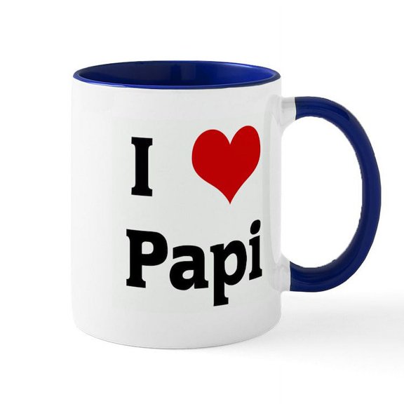 CafePress - I Love Papi Mug - 11 oz Ceramic Mug - Novelty Coffee Tea Cup