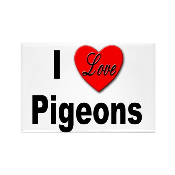 CafePress - I Love Pigeons - Rectangle Magnet, 2"x3" Refrigerator Magnet