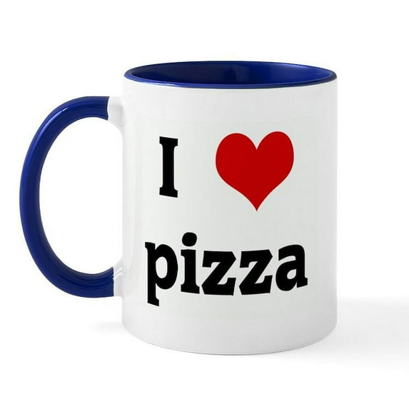 CafePress - I Love Pizza Mug - 11 oz Ceramic Mug - Novelty Coffee Tea Cup