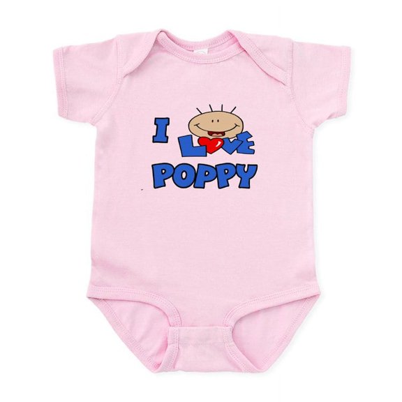 CafePress - I Love Poppy Blue Baby/Toddler Onesie - Baby Light Bodysuit, Size Newborn - 24 Months