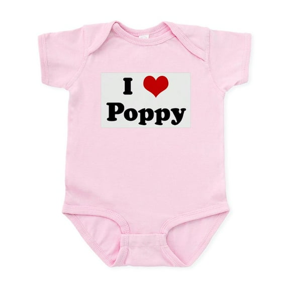 CafePress - I Love Poppy Infant Bodysuit - Baby Light Bodysuit, Size Newborn - 24 Months