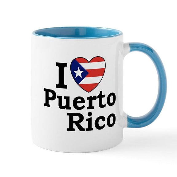 CafePress - I Love Puerto Rico Mug - 11 oz Ceramic Mug - Novelty Coffee Tea Cup