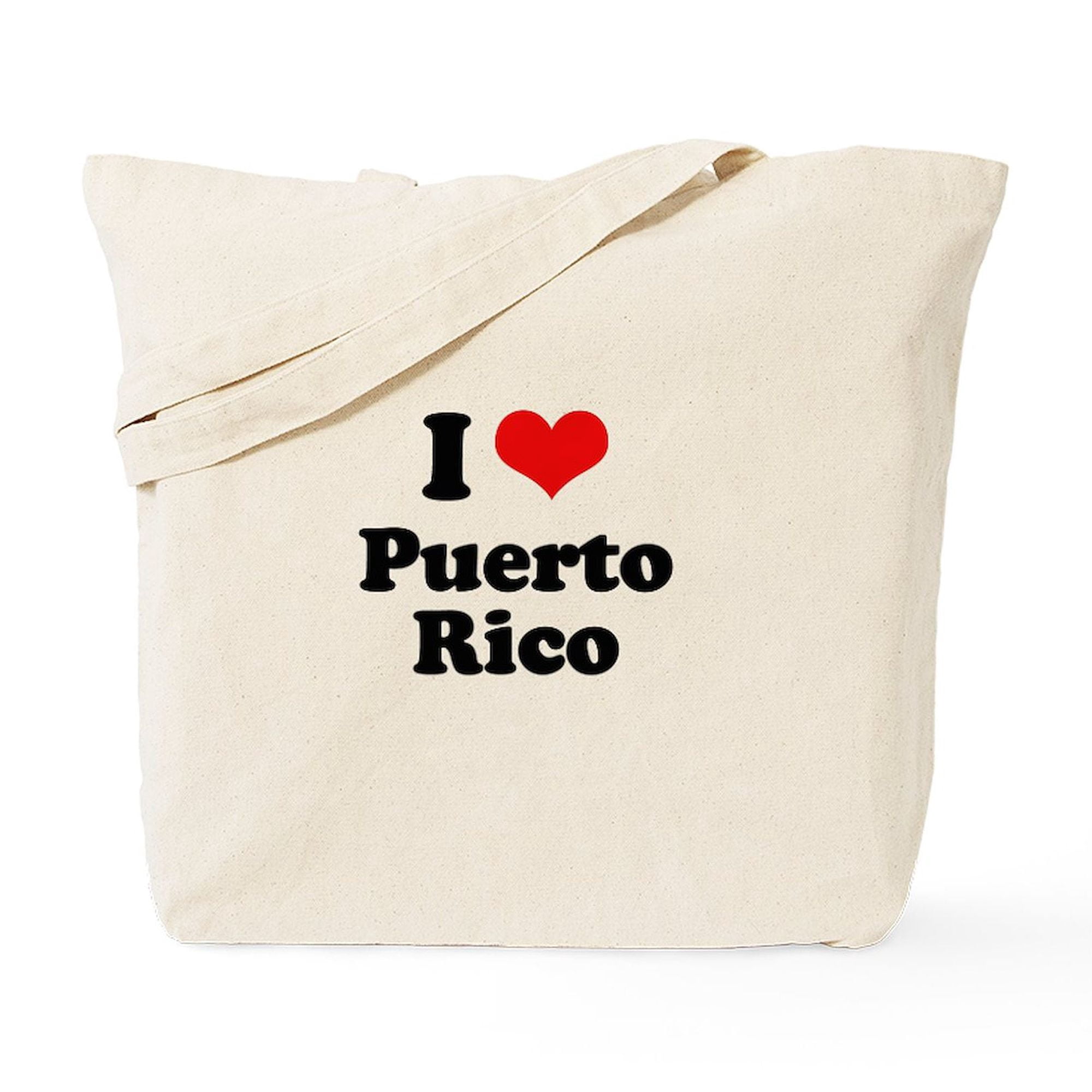 CafePress - I Love Puerto Rico Tote Bag - Unisex Canvas Tote Bag, Beige ...