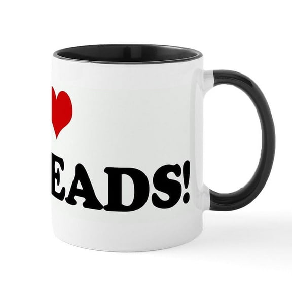 CafePress - I Love REDHEADS! Mug - 11 oz Ceramic Mug - Novelty Coffee Tea Cup