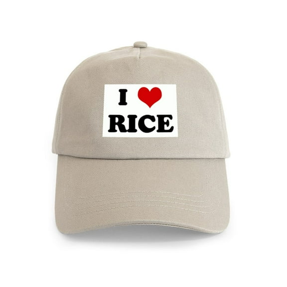 CafePress - I Love RICE Cap - Adjustable 100% Brushed Unisex Casual Cotton Baseball Cap, Beige, 1