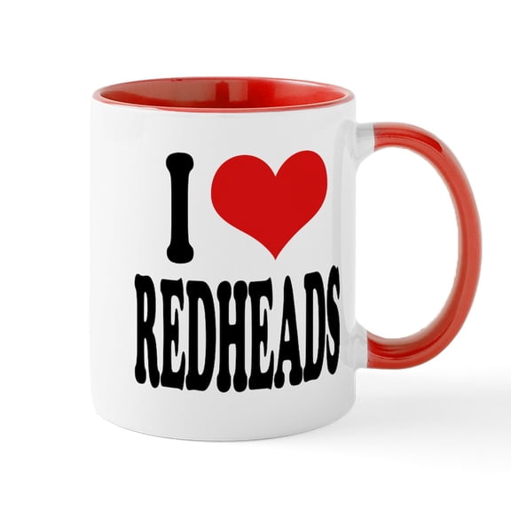 CafePress - I Love Redheads Mug - 11 oz Ceramic Mug - Novelty Coffee Tea Cup