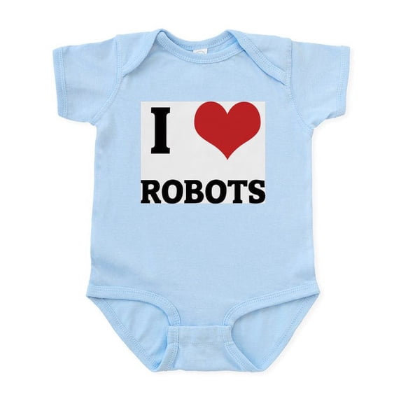 CafePress - I Love Robots Infant Creeper - Baby Light Bodysuit, Size Newborn - 24 Months