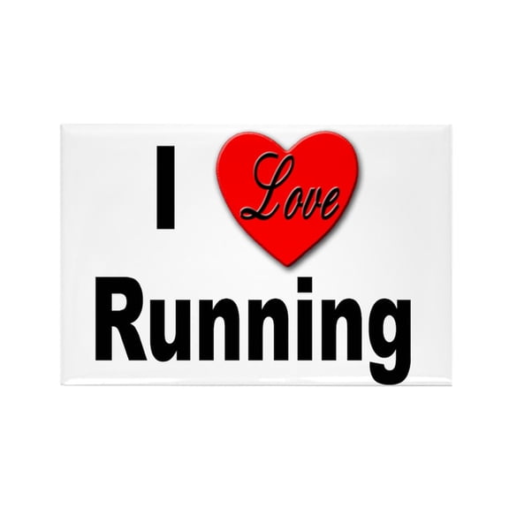 CafePress - I Love Running - Rectangle Magnet, 2"x3" Refrigerator Magnet