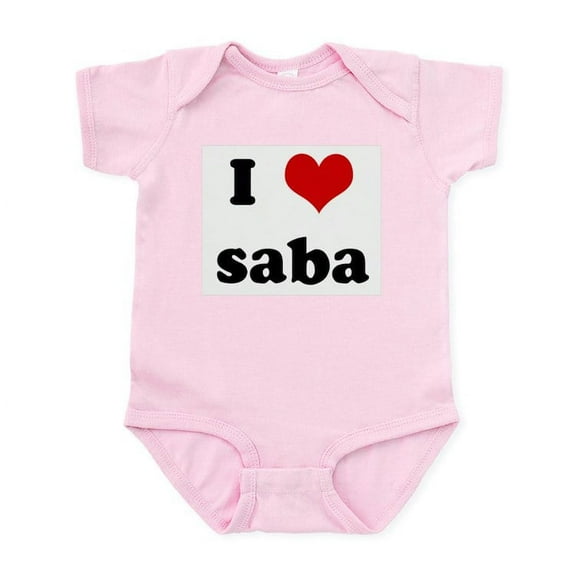 CafePress - I Love Saba Infant Bodysuit - Baby Light Bodysuit, Size Newborn - 24 Months