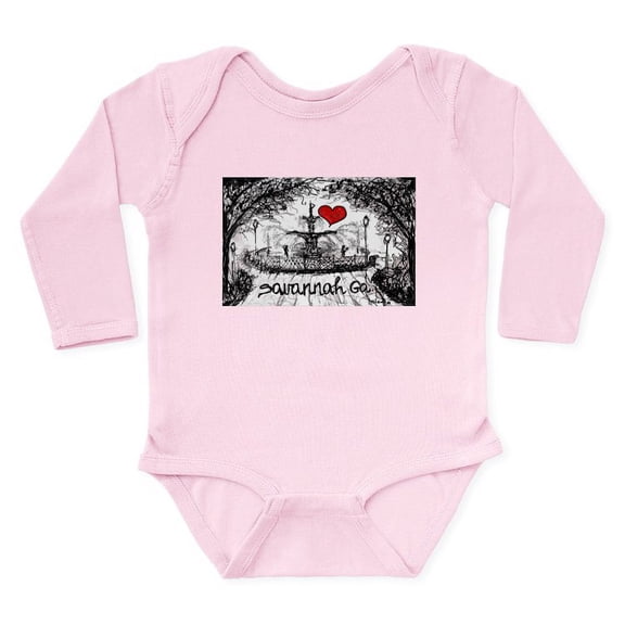 CafePress - I Love Savannah Ga Body Suit - Long Sleeve Cotton Baby Bodysuit