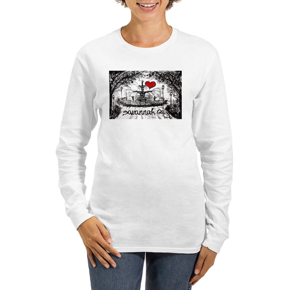 CafePress - I Love Savannah Ga Long Sleeve T Shirt - Women's Long Sleeve Graphic Casual T-Shirt