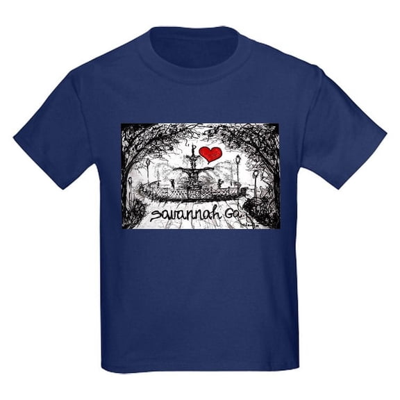 CafePress - I Love Savannah Ga T Shirt - Dark T-Shirt Kids XS-XL