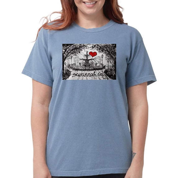 CafePress - I Love Savannah Ga T Shirt - Womens Comfort Colors® Shirt