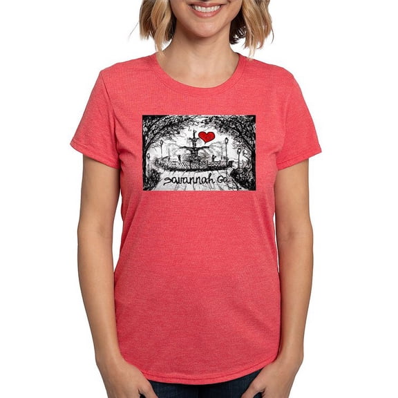 CafePress - I Love Savannah Ga T Shirt - Womens Tri-blend T-Shirt