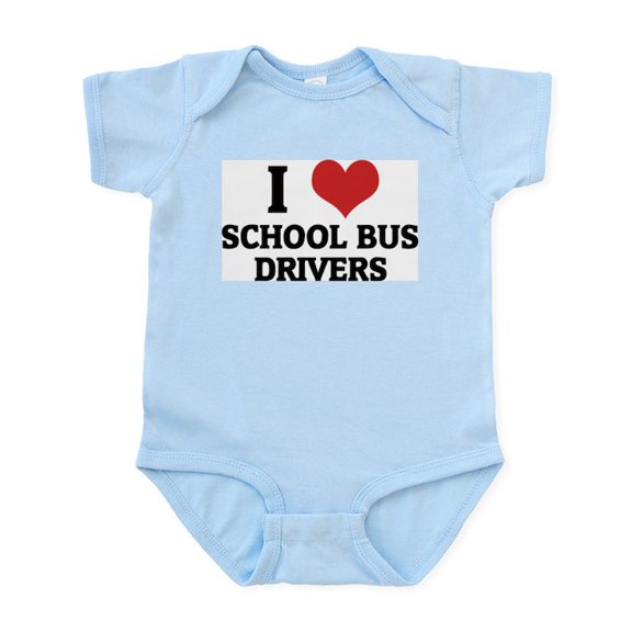 CafePress - I Love School Bus Drivers Infant Creeper - Baby Light Bodysuit, Size Newborn - 24 Months