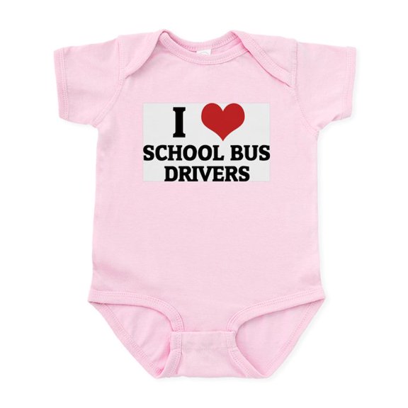 CafePress - I Love School Bus Drivers Infant Creeper - Baby Light Bodysuit, Size Newborn - 24 Months