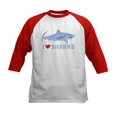 thumbnail image 1 of CafePress - I Love Sharks Kids Baseball Jersey - Kids Cotton Baseball Jersey, 3/4 Sleeve Shirt, 1 of 4