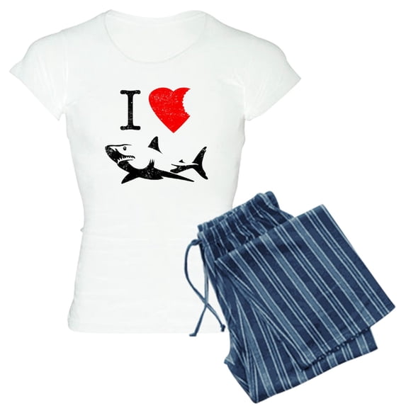 CafePress - I Love Sharks - Women's Light Pajamas