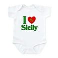 thumbnail image 1 of CafePress - I Love Sicily Infant Bodysuit - Baby Light Bodysuit, Size Newborn - 24 Months, 1 of 4