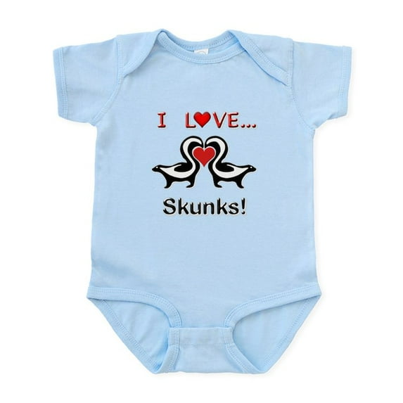 CafePress - I Love Skunks Infant Bodysuit - Baby Light Bodysuit, Size Newborn - 24 Months