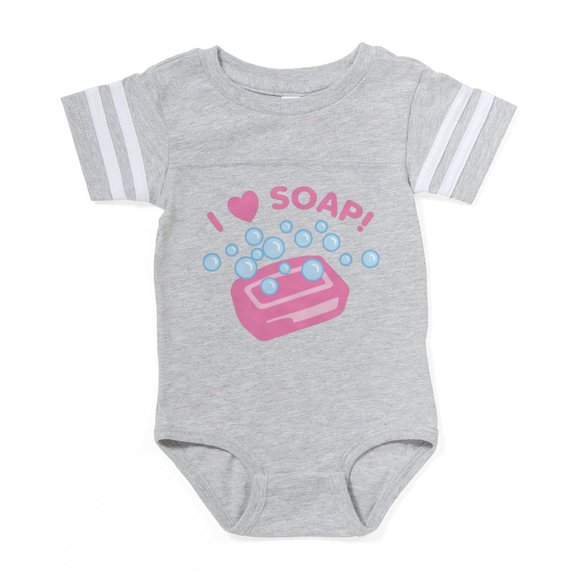 CafePress - I Love Soap - Cute Infant Baby Football Bodysuit