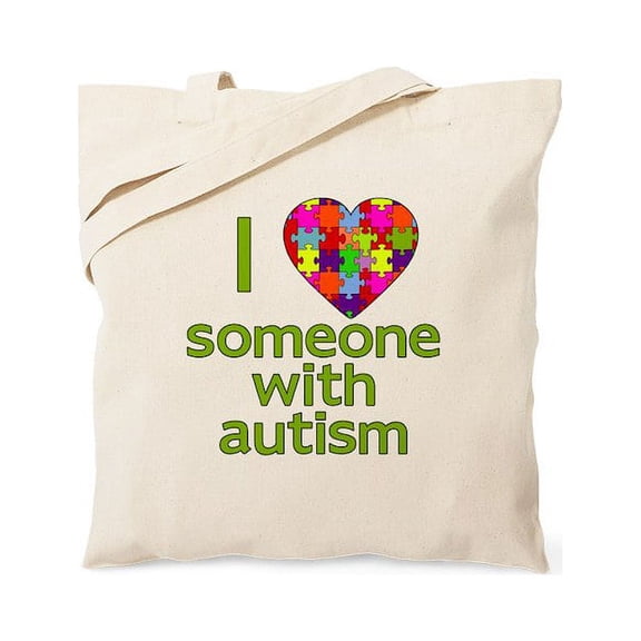 CafePress - I Love Someone With Autism Tote Bag - Unisex Canvas Tote Bag, Beige, 1-Piece