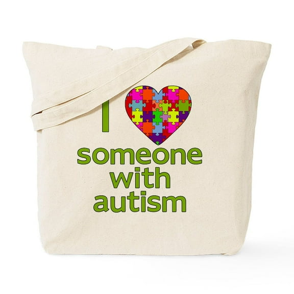 CafePress - I Love Someone With Autism Tote Bag - Unisex Canvas Tote Bag, Beige, 1-Piece