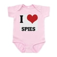 thumbnail image 1 of CafePress - I Love Spies Infant Creeper - Baby Light Bodysuit, Size Newborn - 24 Months, 1 of 4