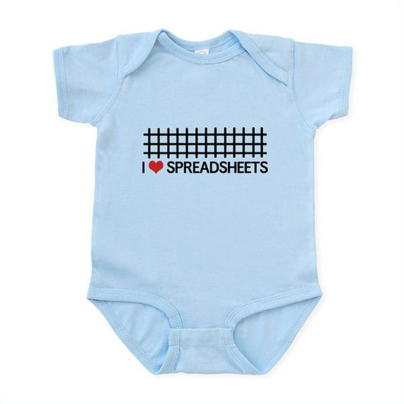 CafePress - I Love Spreadsheets Body Suit - Baby Light Bodysuit, Size Newborn - 24 Months