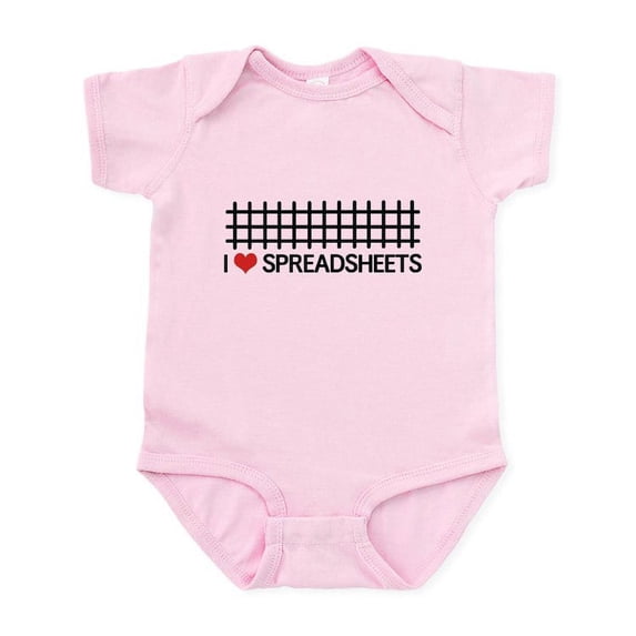 CafePress - I Love Spreadsheets Body Suit - Baby Light Bodysuit, Size Newborn - 24 Months
