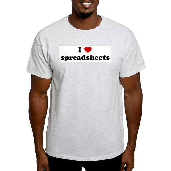 CafePress - I Love Spreadsheets Light T Shirt - Men's Classic Graphic T-Shirt
