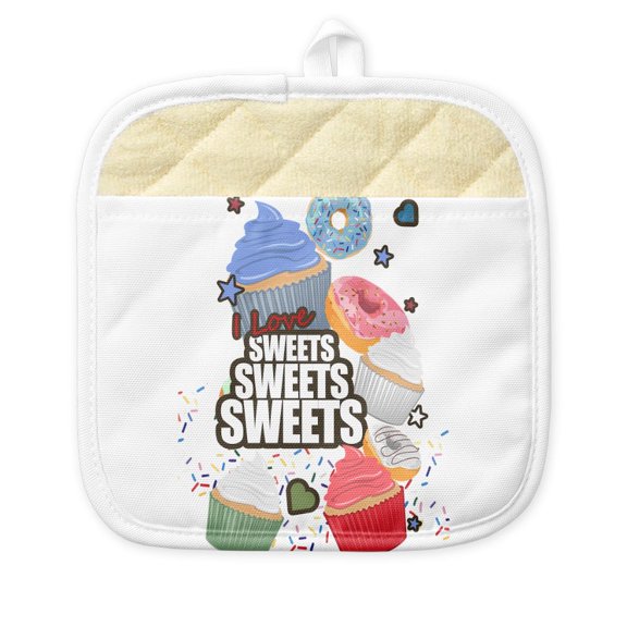 CafePress - I Love Sweets Sweets Sweets - Pot Holder with Printed Design, 9"x9"