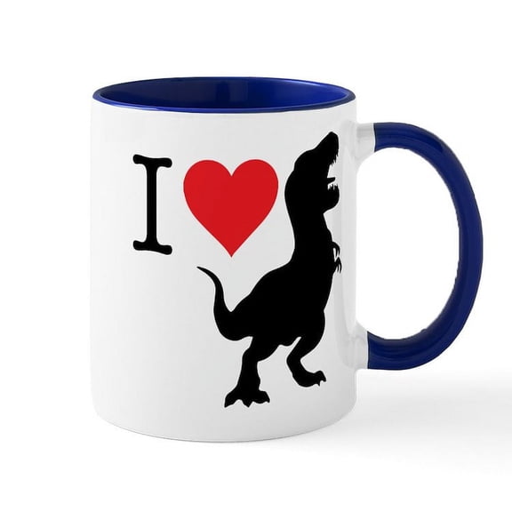 CafePress - I Love T Rex - 11 oz Ceramic Mug - Novelty Coffee Tea Cup