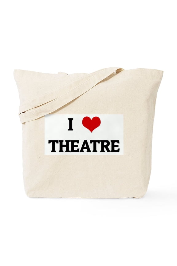 - I Love THEATRE Tote Bag - Unisex Canvas Tote Bag, Beige, 1-Piece