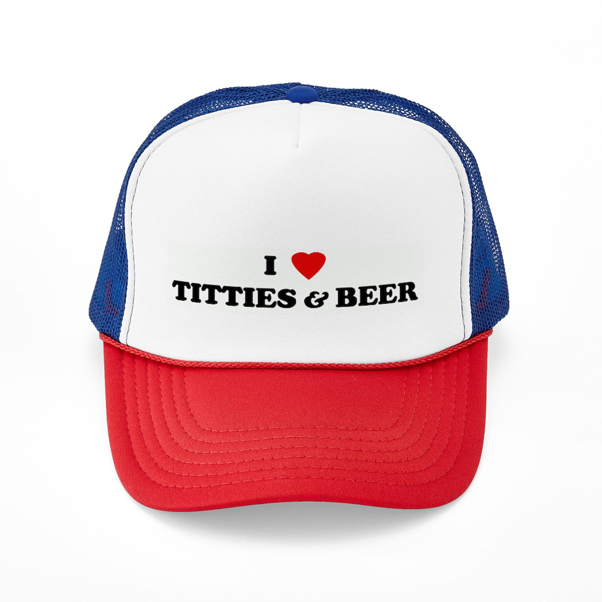 CafePress - I Love TITTIES & BEER - Unique Trucker Hat, Classic Baseball  Hat 