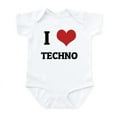 thumbnail image 1 of CafePress - I Love Techno Infant Creeper - Baby Light Bodysuit, Size Newborn - 24 Months, 1 of 4