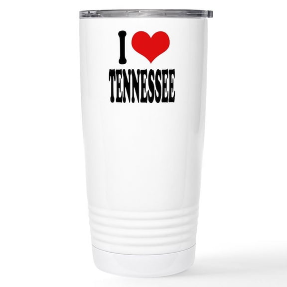 CafePress - I Love Tennessee Stainless Steel Travel Mug - Insulated Stainless Steel Travel Tumbler 20 oz.
